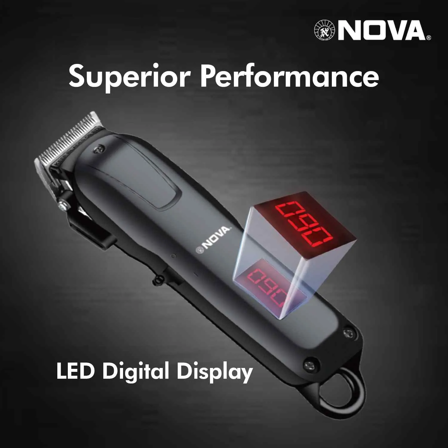 Nova Professional Rechargeable and Cordless NHT 1083 Hair Clipper Runtime: 120 min Trimmer for Men ( Black )