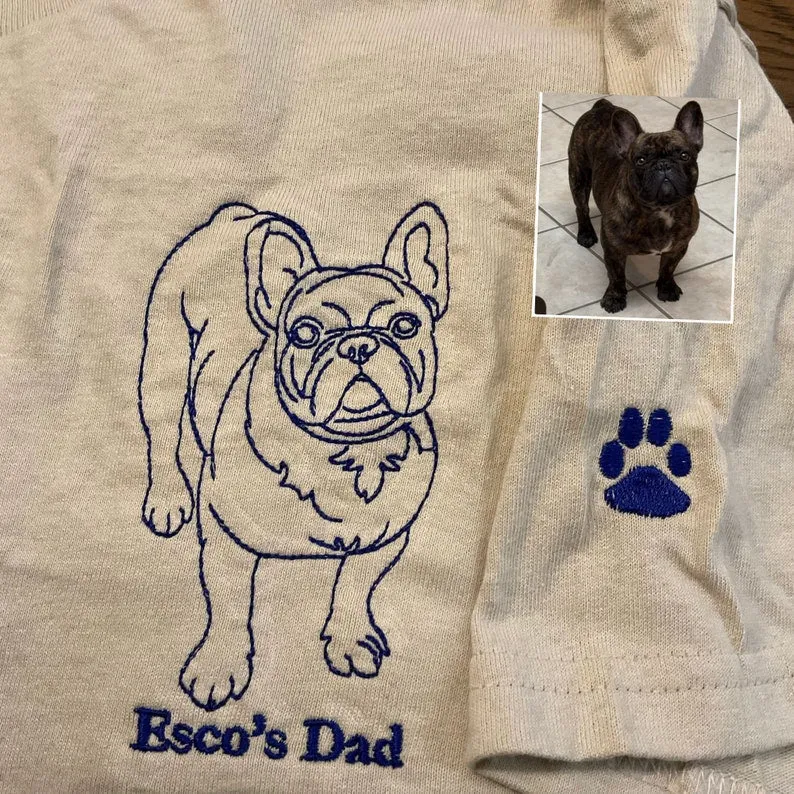 Personalized Embroidered Pet Portrait Sweatshirt for Pet Lovers
