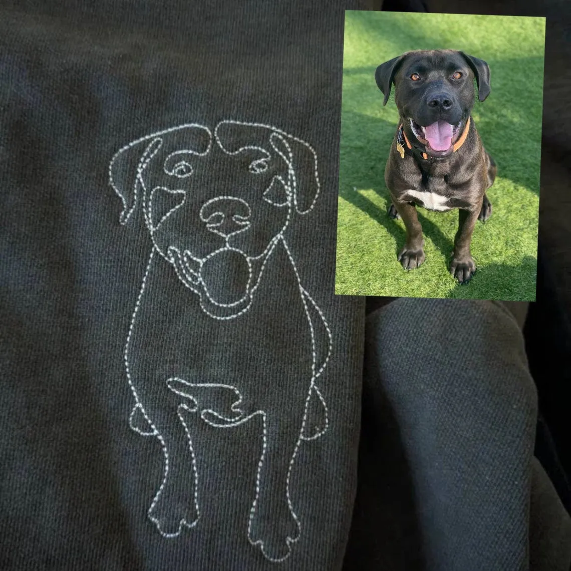Personalized Embroidered Pet Portrait Sweatshirt for Pet Lovers