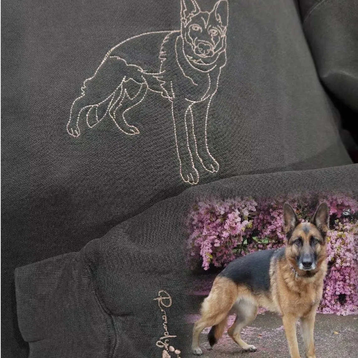 Personalized Embroidered Pet Portrait Sweatshirt for Pet Lovers