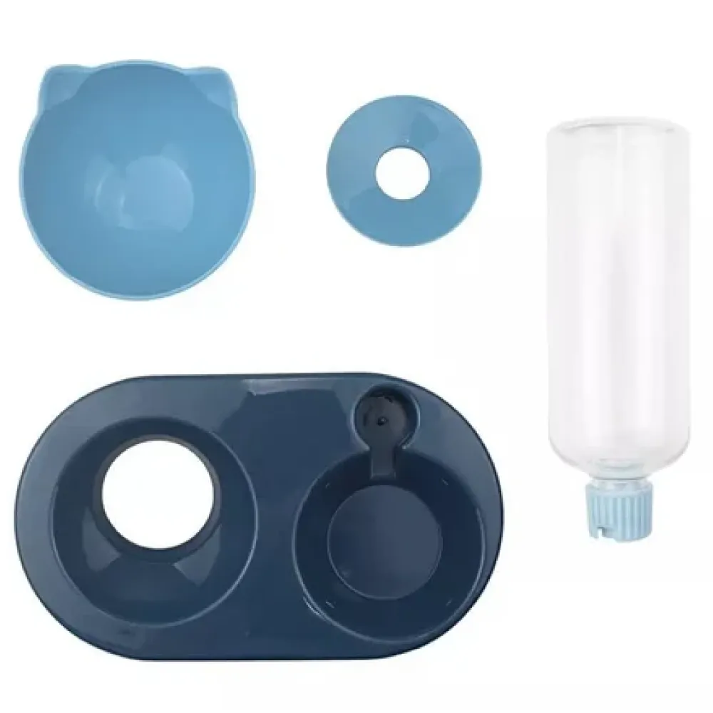 PetGains 2 in 1 Automatic Food and Water Dispenser for Dogs and Cats (Blue)