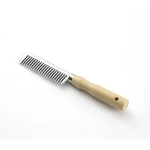 Premier Equine Aluminium Mane Comb with Wooden Handle