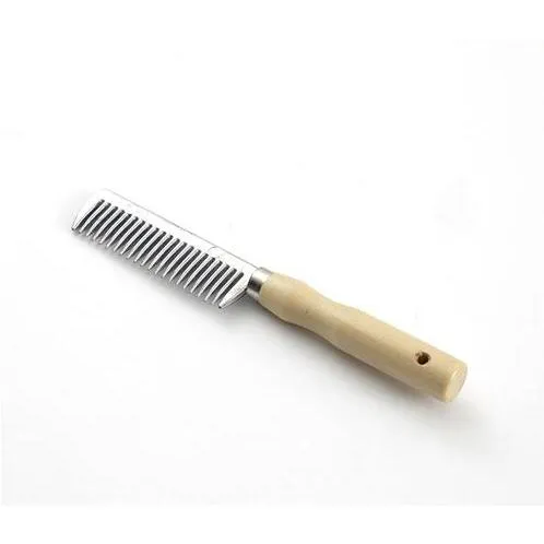 Premier Equine Aluminium Mane Comb with Wooden Handle