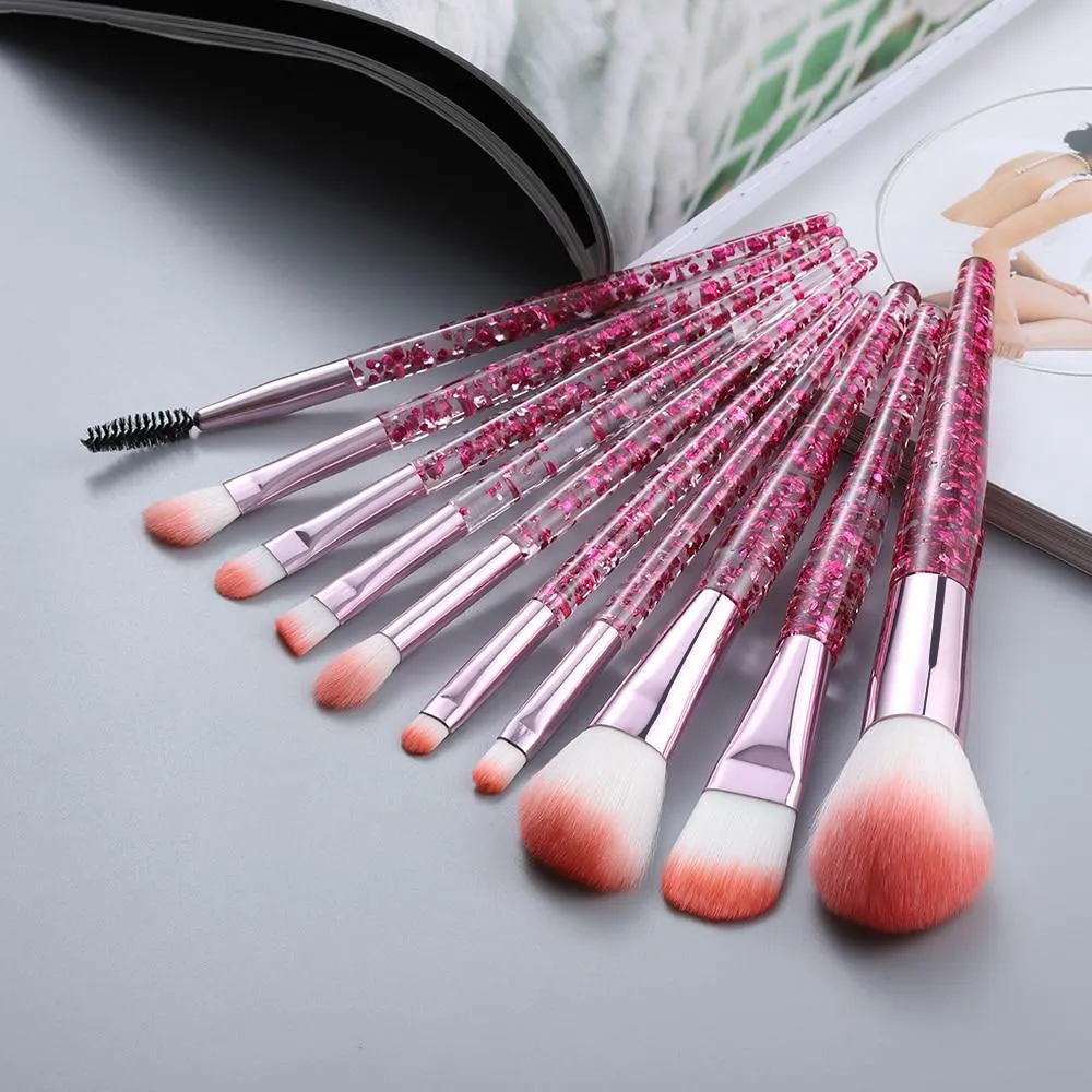 Professional Transparent Makeup Brushes Tool Set