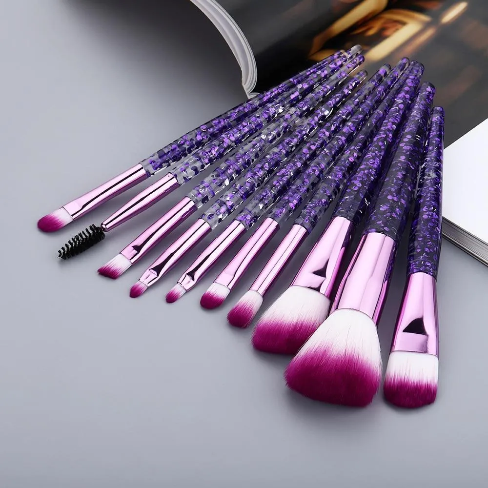 Professional Transparent Makeup Brushes Tool Set