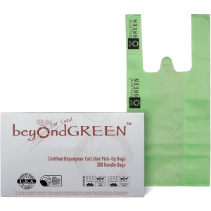 Regular Plant-Based Cat Litter Pick-Up Bags with Handles - 300 Bags