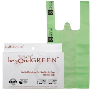 Regular Plant-Based Cat Litter Pick-Up Bags with Handles - 50 Bags