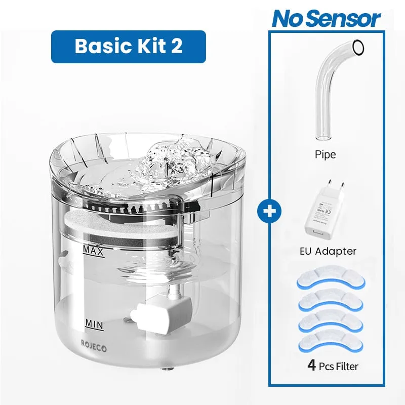 ROJECO Cat Water Fountain Automatic Pet Water Dispenser Pet Smart Drinker For Cats Auto Sensor Cat Drinking Fountain Accessories