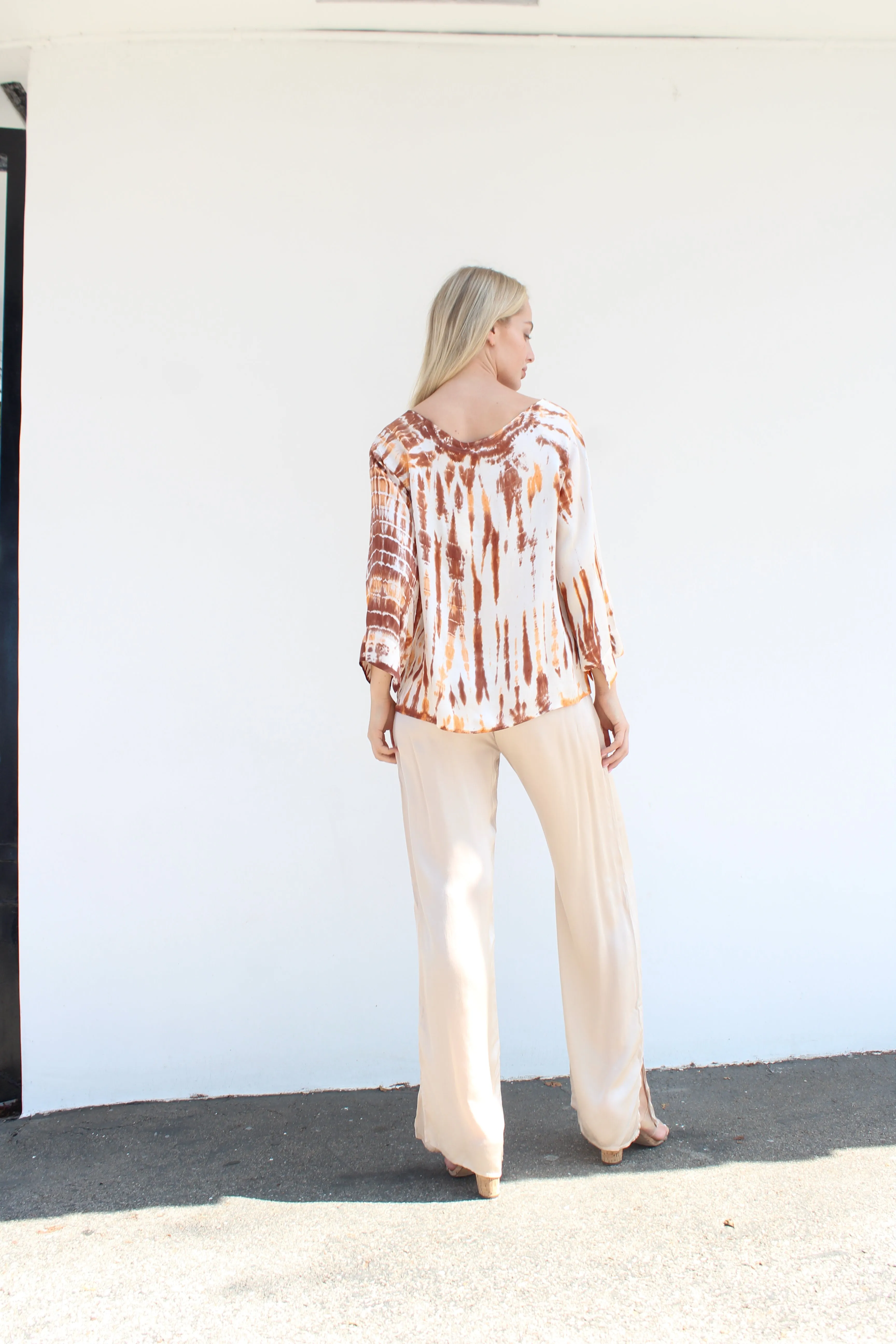 Silky 5" Side Slit Pants - Sand