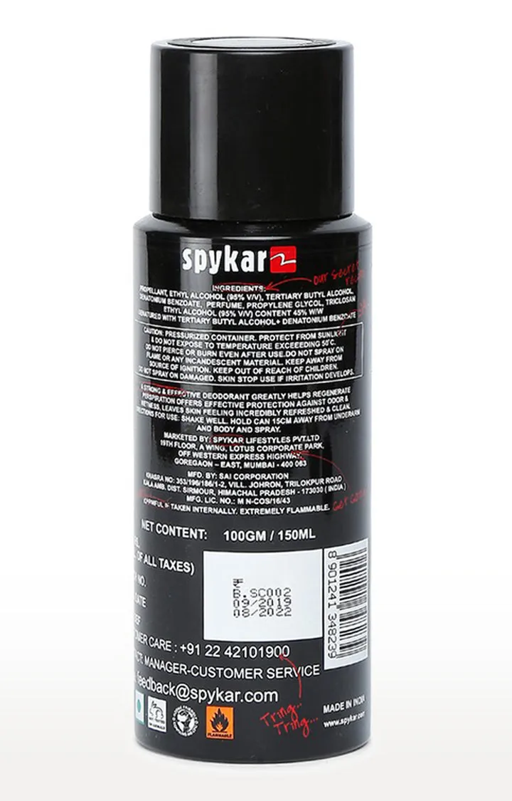 Spykar Black Forever All Day Long Deodorant Spray - 150 Ml