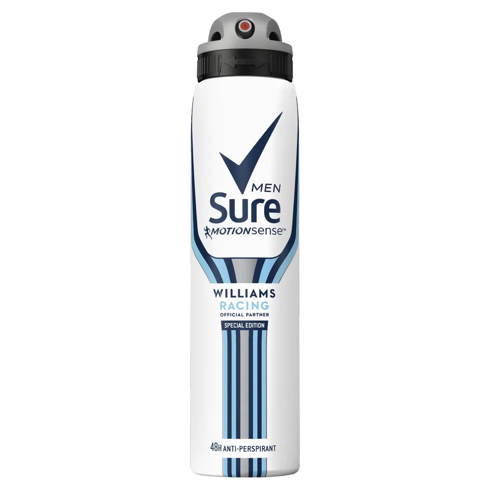 Sure Anti-Perspirant Deodorant Spray Men Motion Sense Williams Racing 250 ml