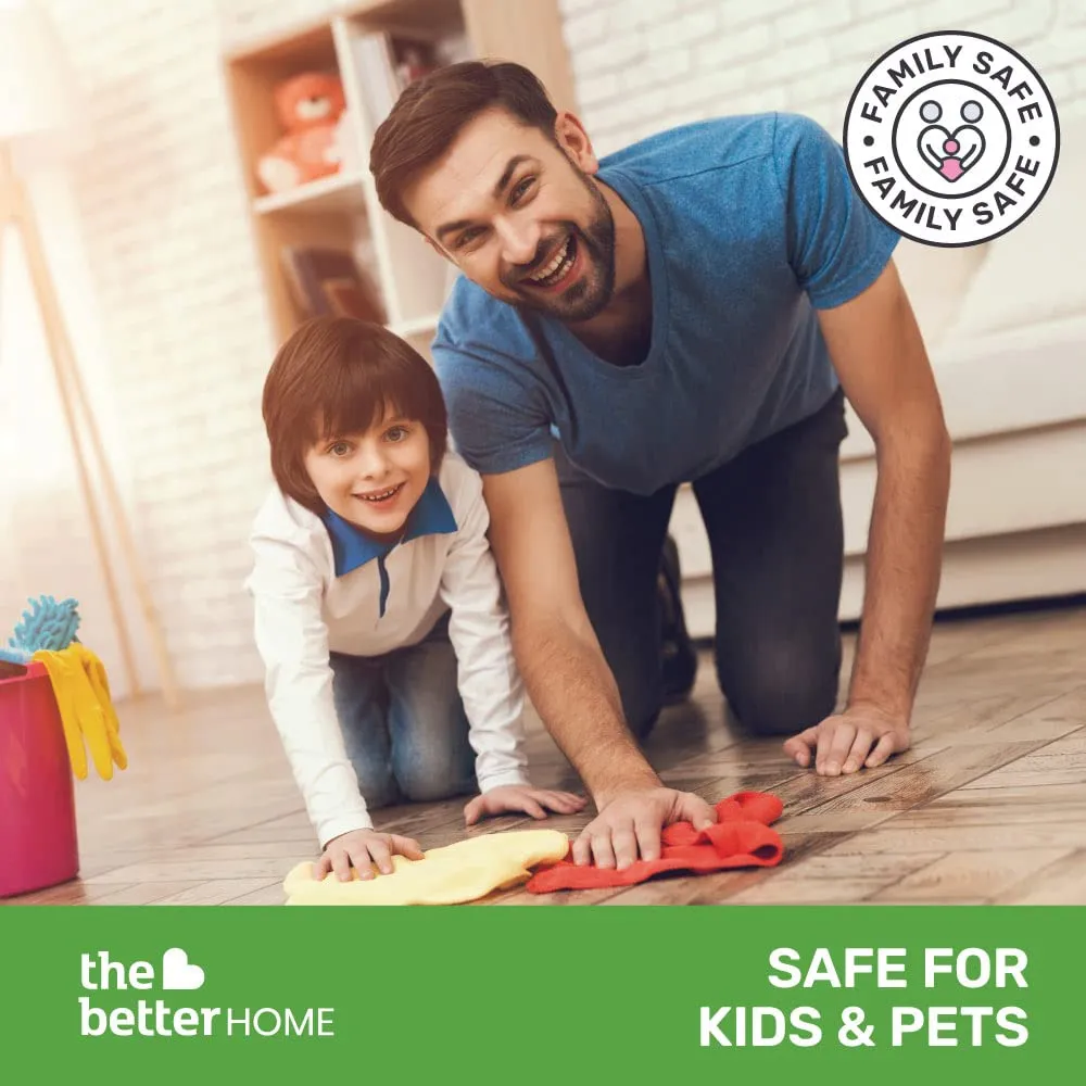 The Better Home Family Safe Floor Cleaner Liquid 5 Litre | Non Toxic, Baby Safe & Pet Safe | Biodegradable & Eco Friendly | Natural Bio Active Dirt & Germ Removal | with Lemongrass and Neem |