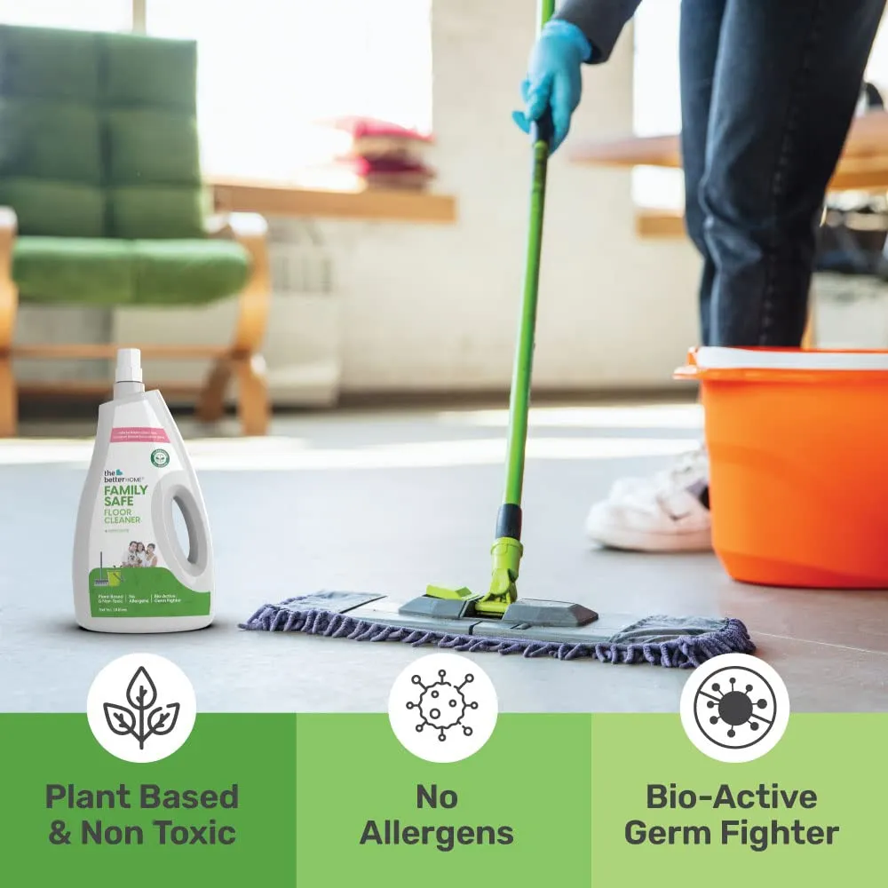 The Better Home Floor Cleaner & Re-fill Pouch | Eco-Friendly, Non-Toxic, Non Corrosive| |Odour-Free| Baby Safe & Pet Safe | Skin Friendly | Pack of 2 (500 ml each)