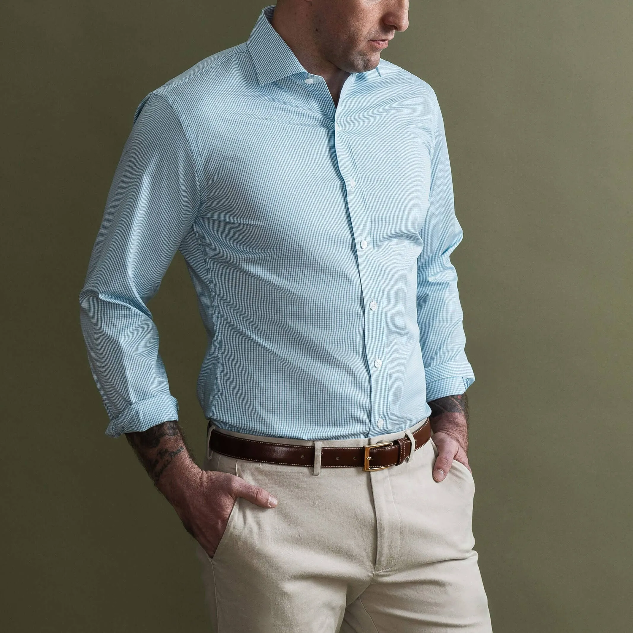 The Green Kent Micro Check Custom Shirt