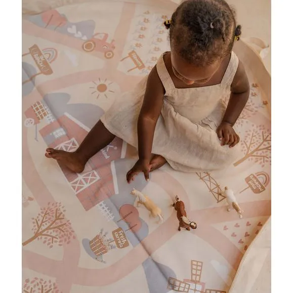 Toddlekind 2-in-1 Playmat   Toy Bag Playsack - The Ranch - 145cm
