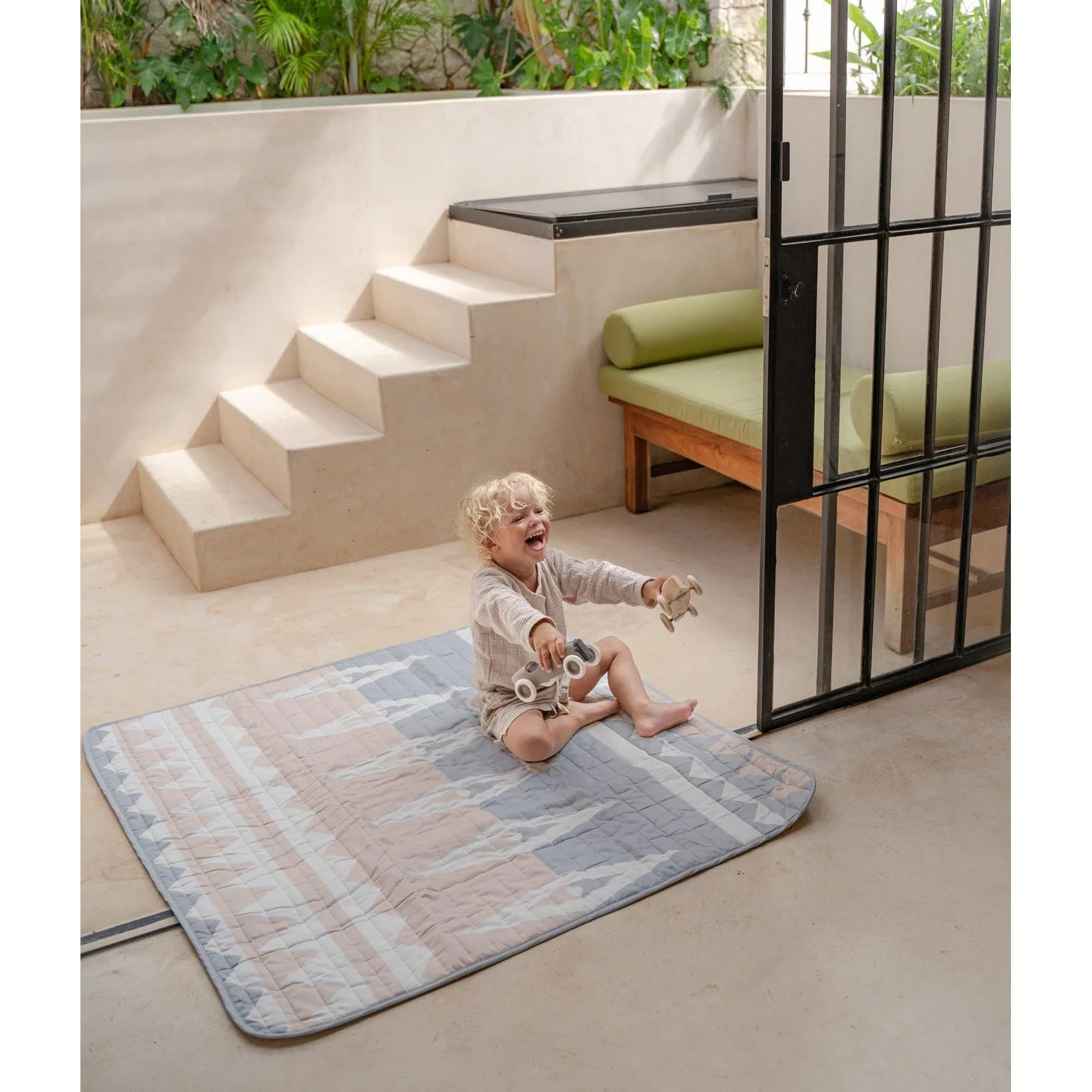 Toddlekind Waterproof Travel Mat - Blush - 120x120cm