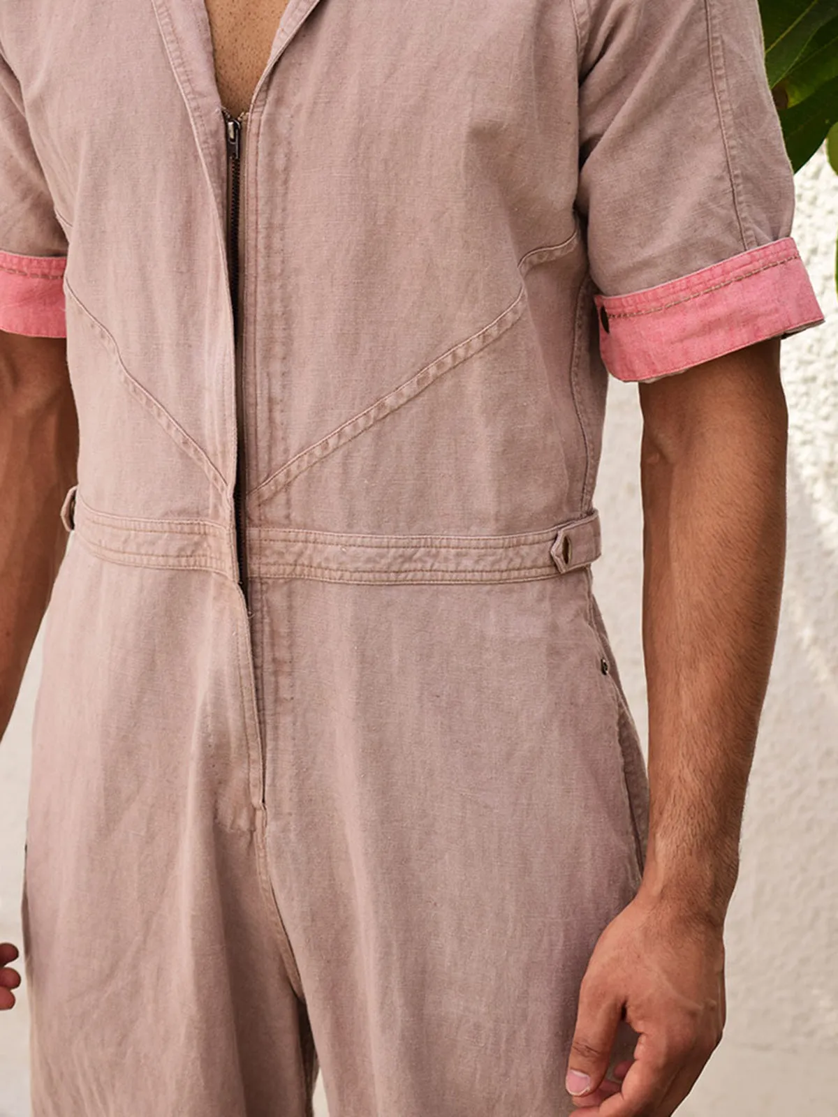 Unisex Linen Jumpsuit Bark Grey