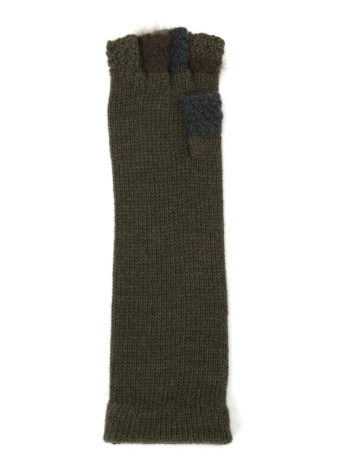 W SLUBMOHAIR PATCHED FINGERLESS LONG GLOVES
