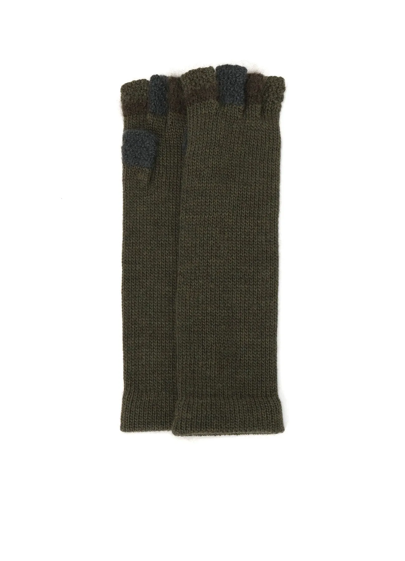 W SLUBMOHAIR PATCHED FINGERLESS LONG GLOVES