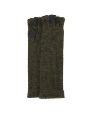 W SLUBMOHAIR PATCHED FINGERLESS LONG GLOVES