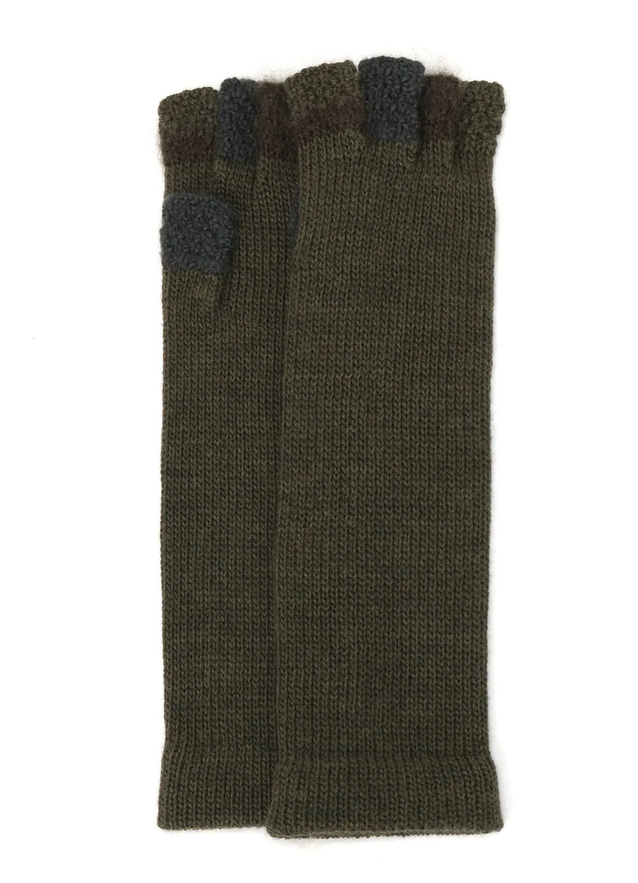 W SLUBMOHAIR PATCHED FINGERLESS LONG GLOVES