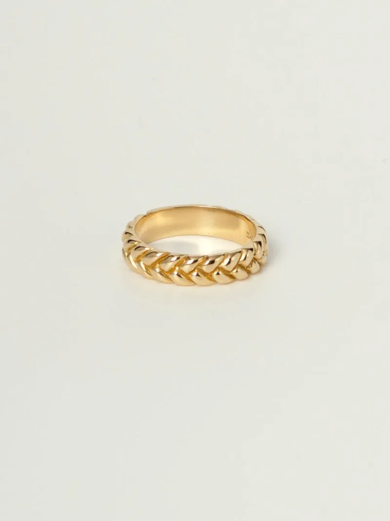 Wheat Ring Large | 9k Gold