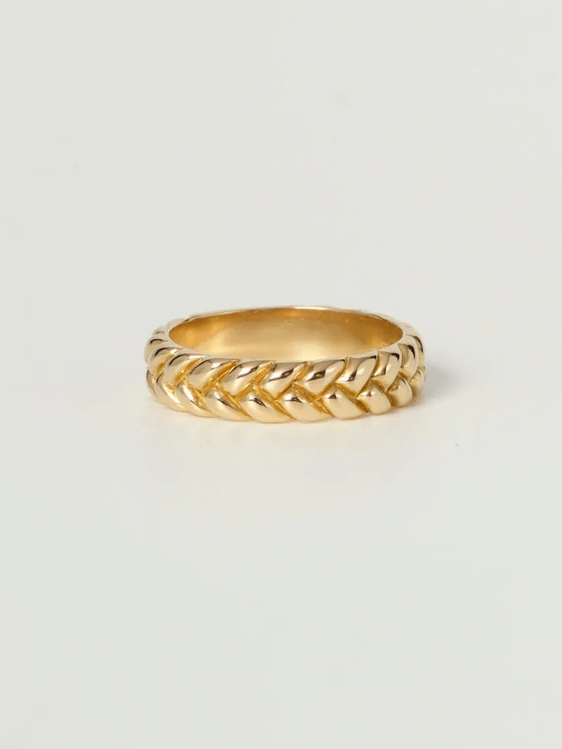 Wheat Ring Large | 9k Gold