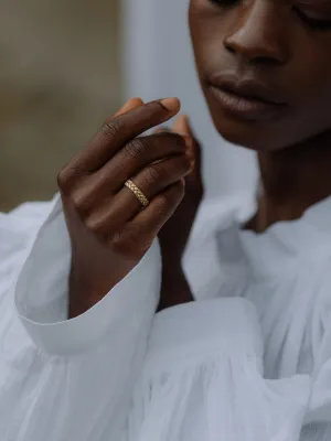 Wheat Ring Large | 9k Gold