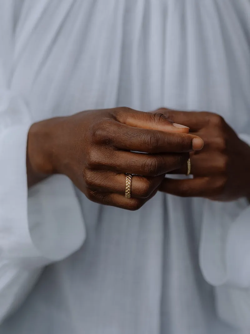 Wheat Ring Large | 9k Gold